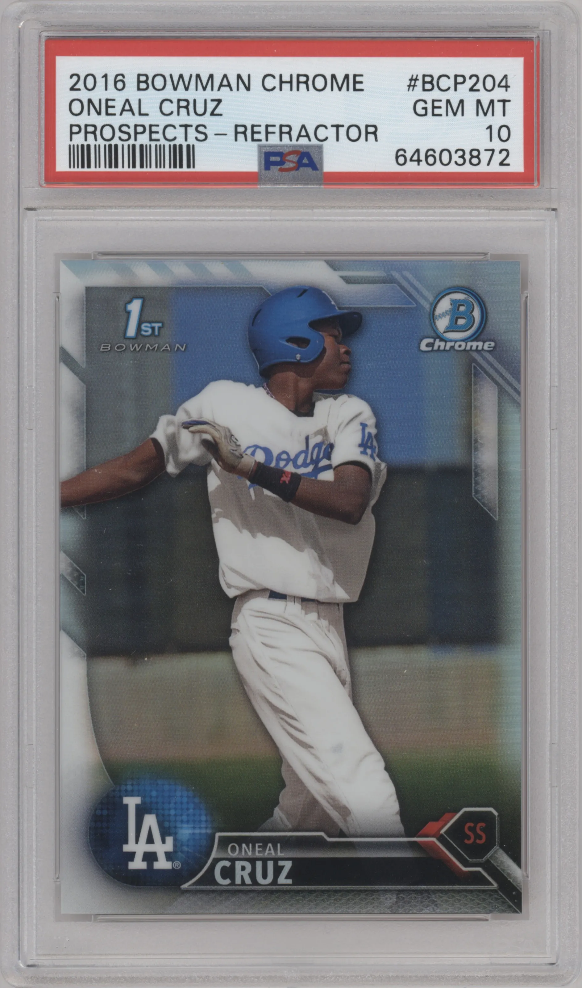 2016 Bowman Chrome Prospect Oneal Cruz Refractor PSA 10