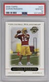 Aaron Rodgers from the 2005 Topps set graded by PSA and given an overall grade of 10.