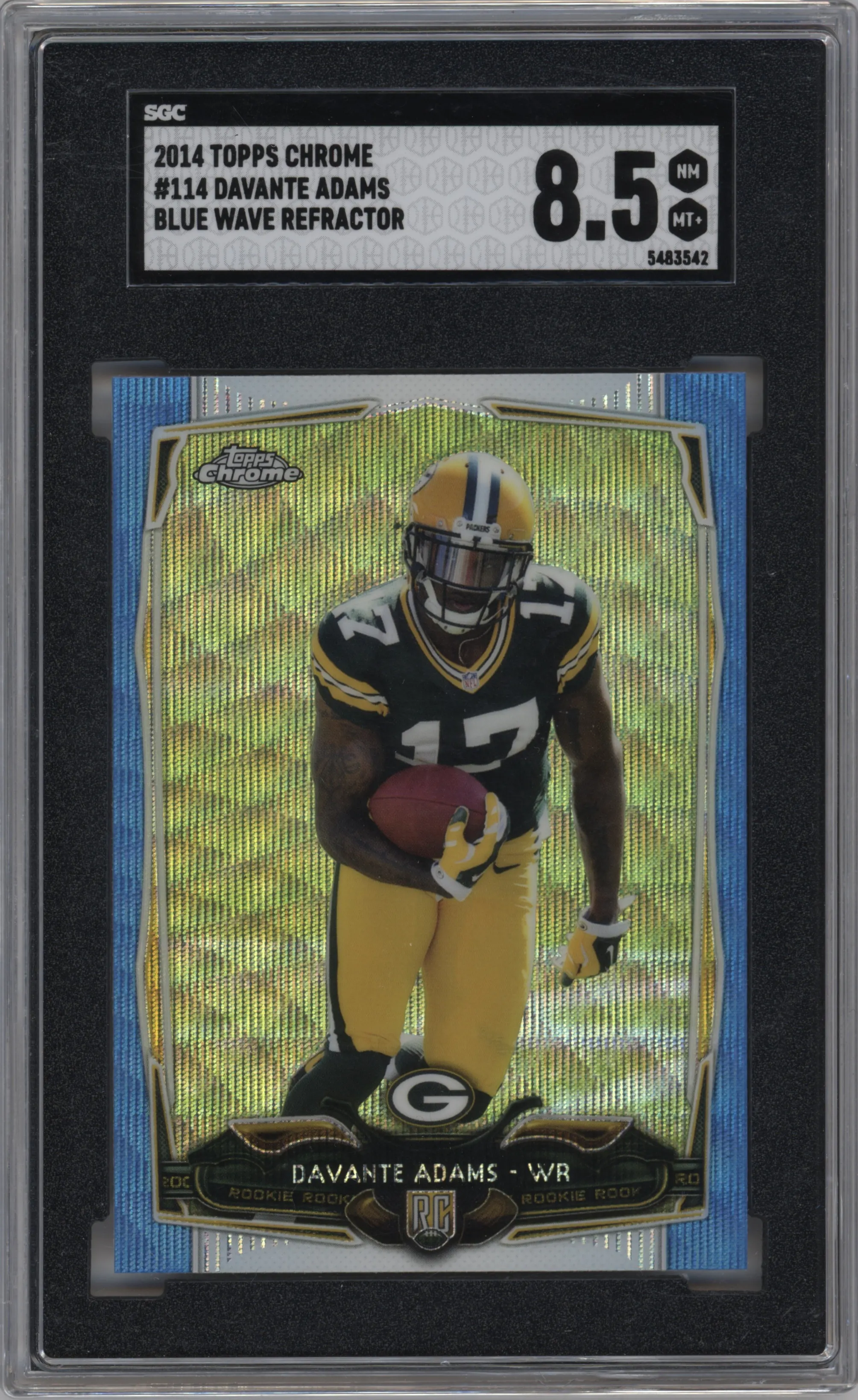 2014 Topps Chrome Davante Adams Blue Wave Refractor #114 SGC 8.5