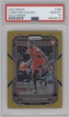 Christian Koloko from the 2022-23 Panini Prizm  set featuring a Gold Prizm parallel graded by PSA and given an overall grade of 10.