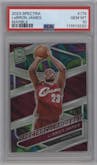 LeBron James from the 2023-24 Panini Spectra set featuring a Marble  parallel graded by PSA and given an overall grade of 10.