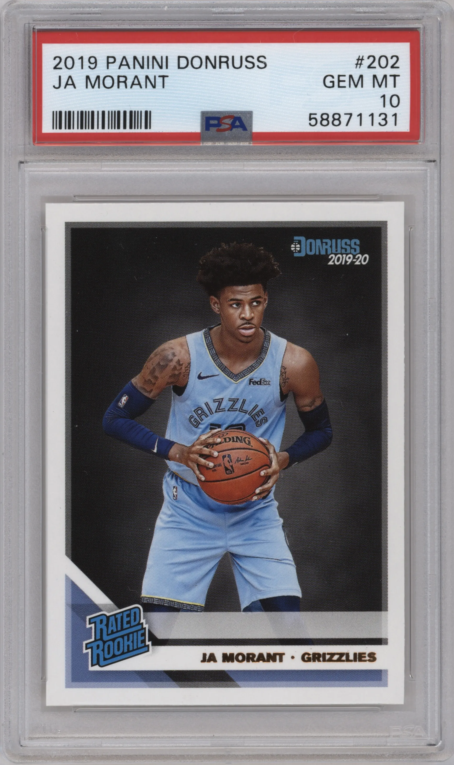 2019 Panini Donruss Rated Rookie Ja Morant PSA 10