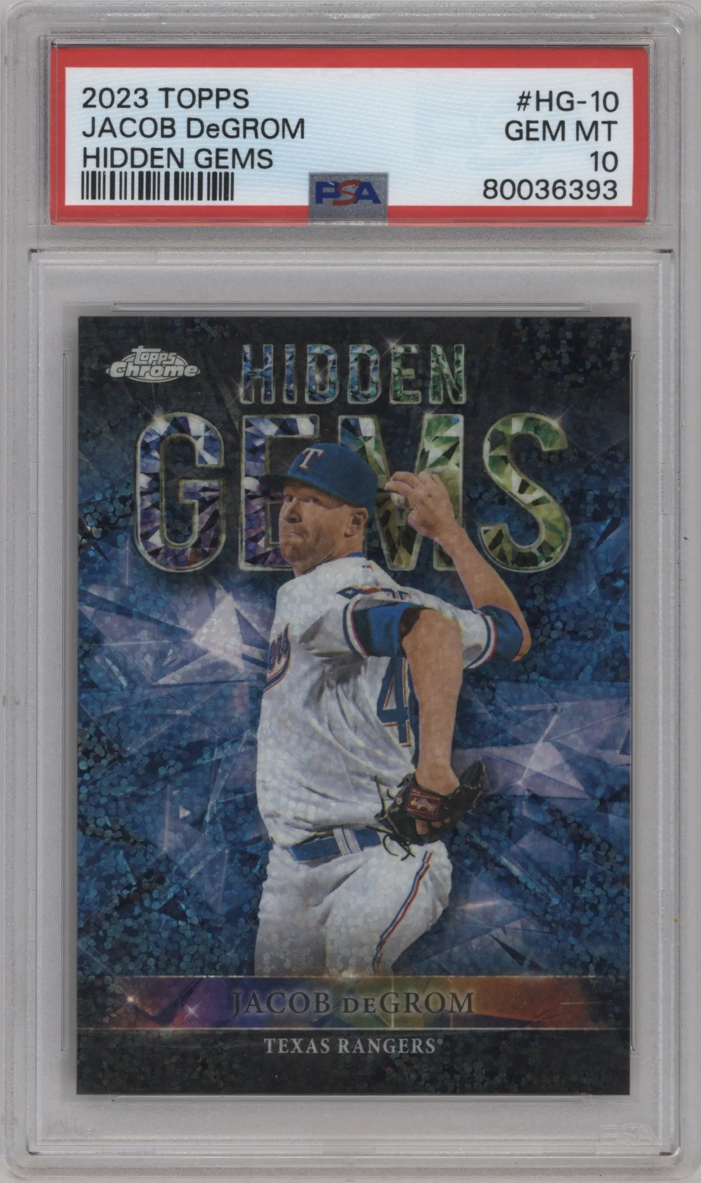 2023 Topps Heritage Hidden Gems Jacob deGrom PSA 10