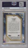 Luisangel Acuna from the 2021 Bowman Transcendent Collection set featuring a Blue parallel graded by PSA and given an overall grade of 9.