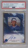 Luisangel Acuna from the 2021 Bowman Transcendent Collection set featuring a Blue parallel graded by PSA and given an overall grade of 9.
