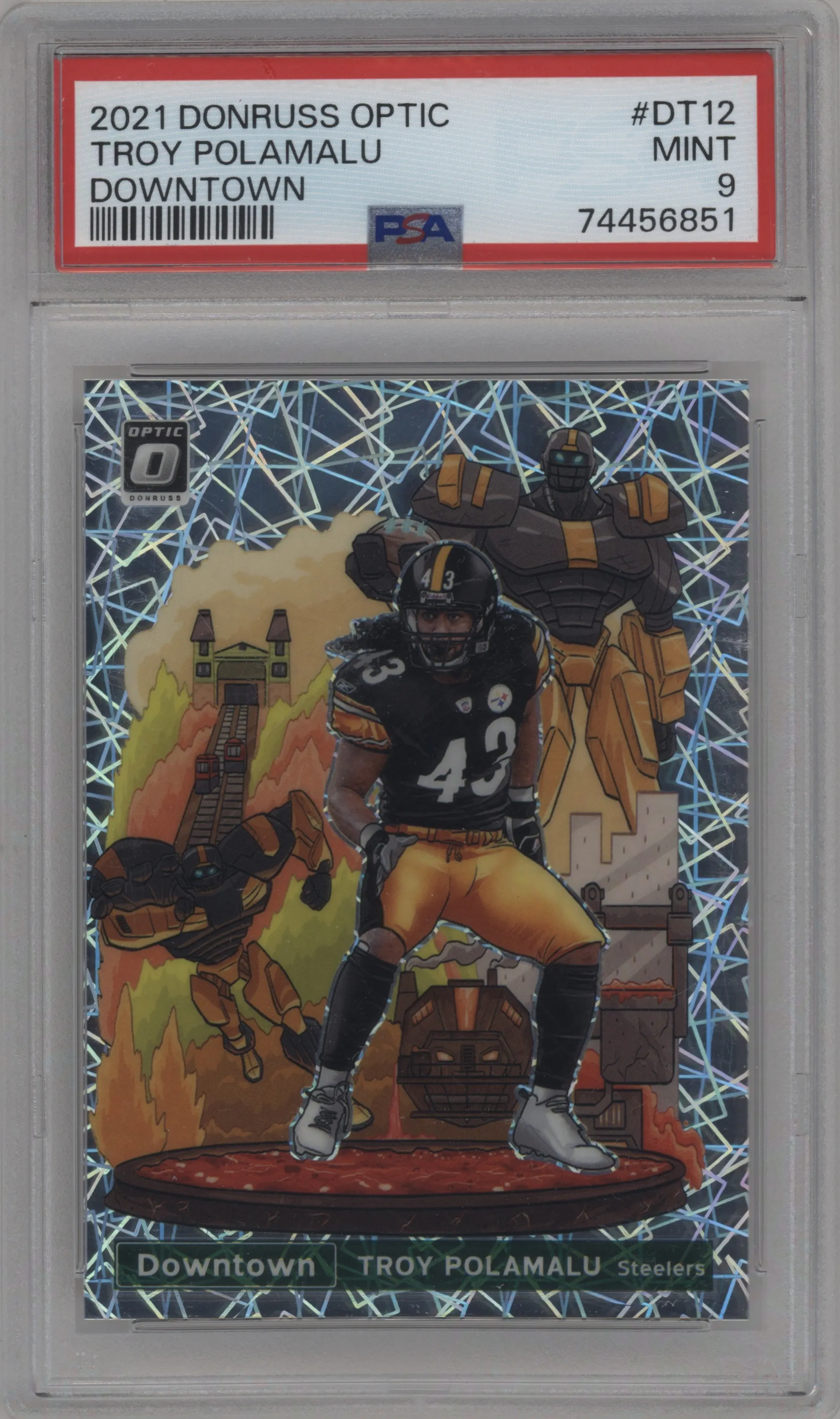 2021 Panini Donruss Optic Downtown Troy Polamalu #DT-12 PSA 9