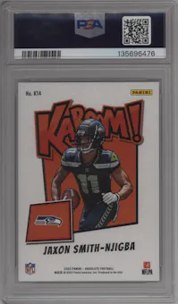 Jaxon Smith-Njigba from the 2023 Panini Absolute set graded by PSA and given an overall grade of 10.