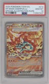 Hearthflame Mask Ogerpon ex from the 2024 Pokemon SV set graded by PSA and given an overall grade of 10.