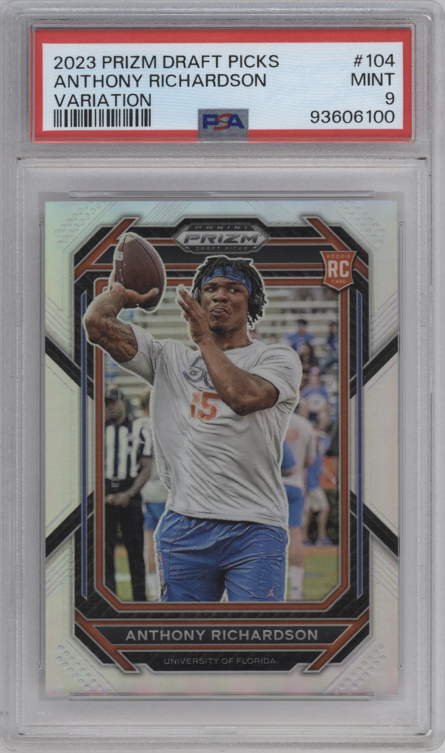 2023 Panini Prizm Draft Picks Variation Anthony Richardson #104 PSA 9