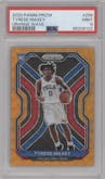 Tyrese Maxey from the 2020-21 Panini Prizm set featuring a Orange Wave parallel graded by PSA and given an overall grade of 9.
