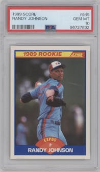 Randy Johnson from the 1989 Score set graded by PSA and given an overall grade of 10.
