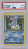 Azumarill from the 2000 Pokemon Neo Genesis set graded by PSA and given an overall grade of 8.