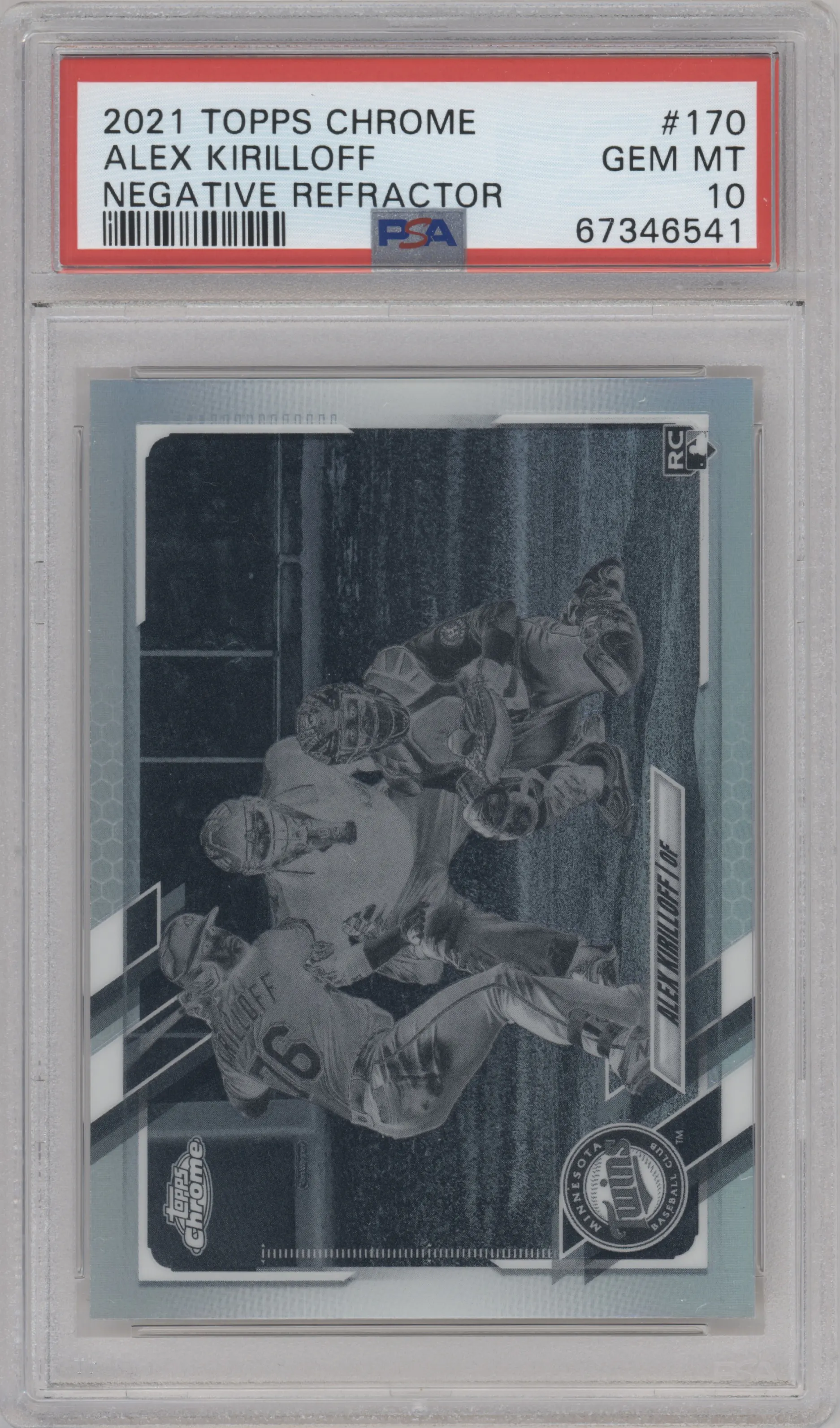 2021 Topps Chrome Alex Kirilloff Negative Refractor PSA 10