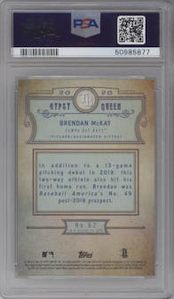 Brendan McKay from the 2020 Topps Gypsy Queen set graded by PSA and given an overall grade of 10.