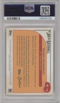 Rickey Henderson from the 2023 Topps X Bob Ross The Joy of Baseball set graded by PSA and given an overall grade of 10.