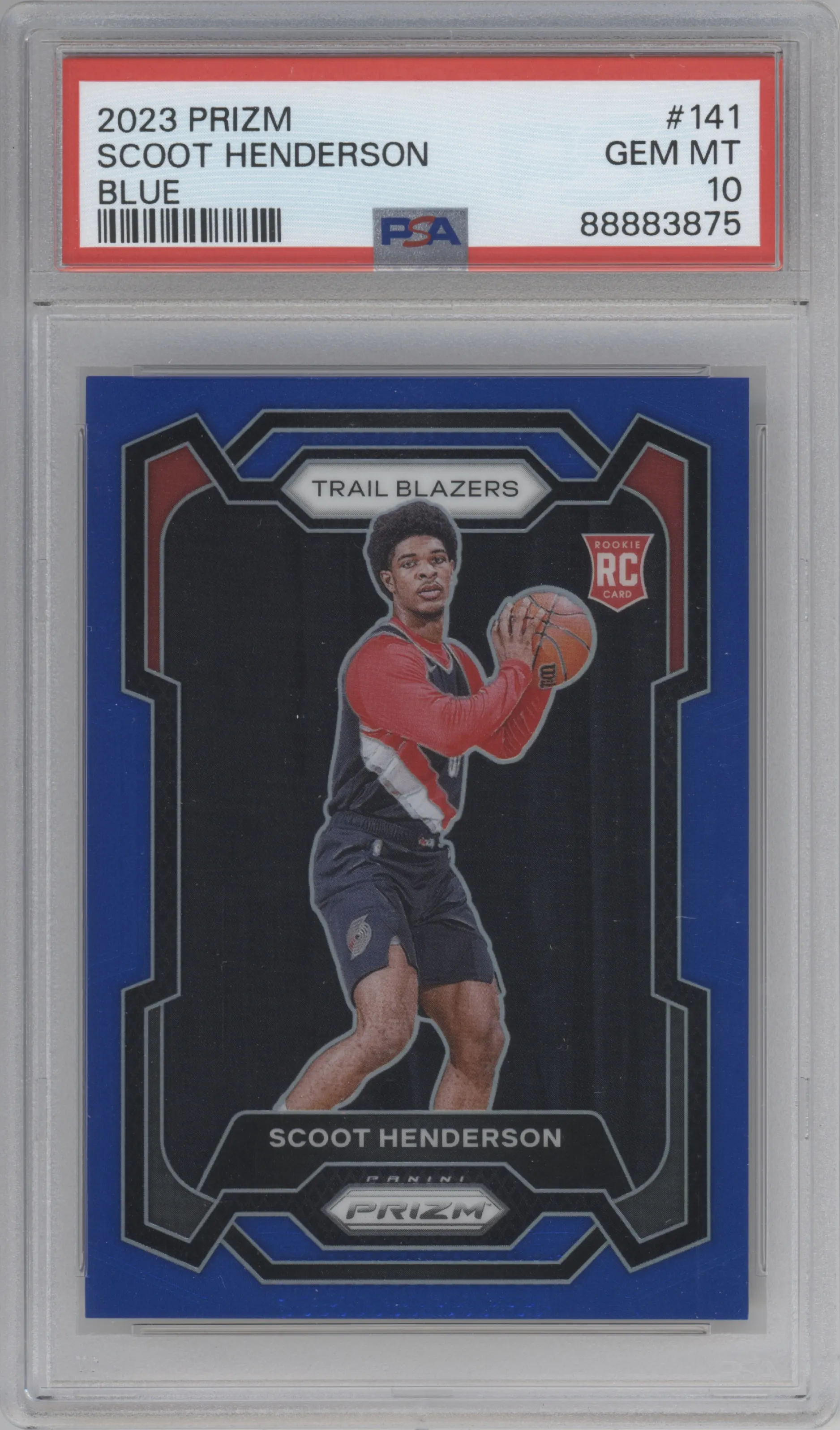 2023 Panini Prizm Scoot Henderson Blue Prizm #141 PSA 10