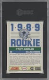 Troy Aikman from the 1989 Score set graded by SGC and given an overall grade of 8.5.