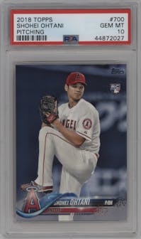 Shohei Ohtani from the 2018 Topps Series 2 set graded by PSA and given an overall grade of 10.