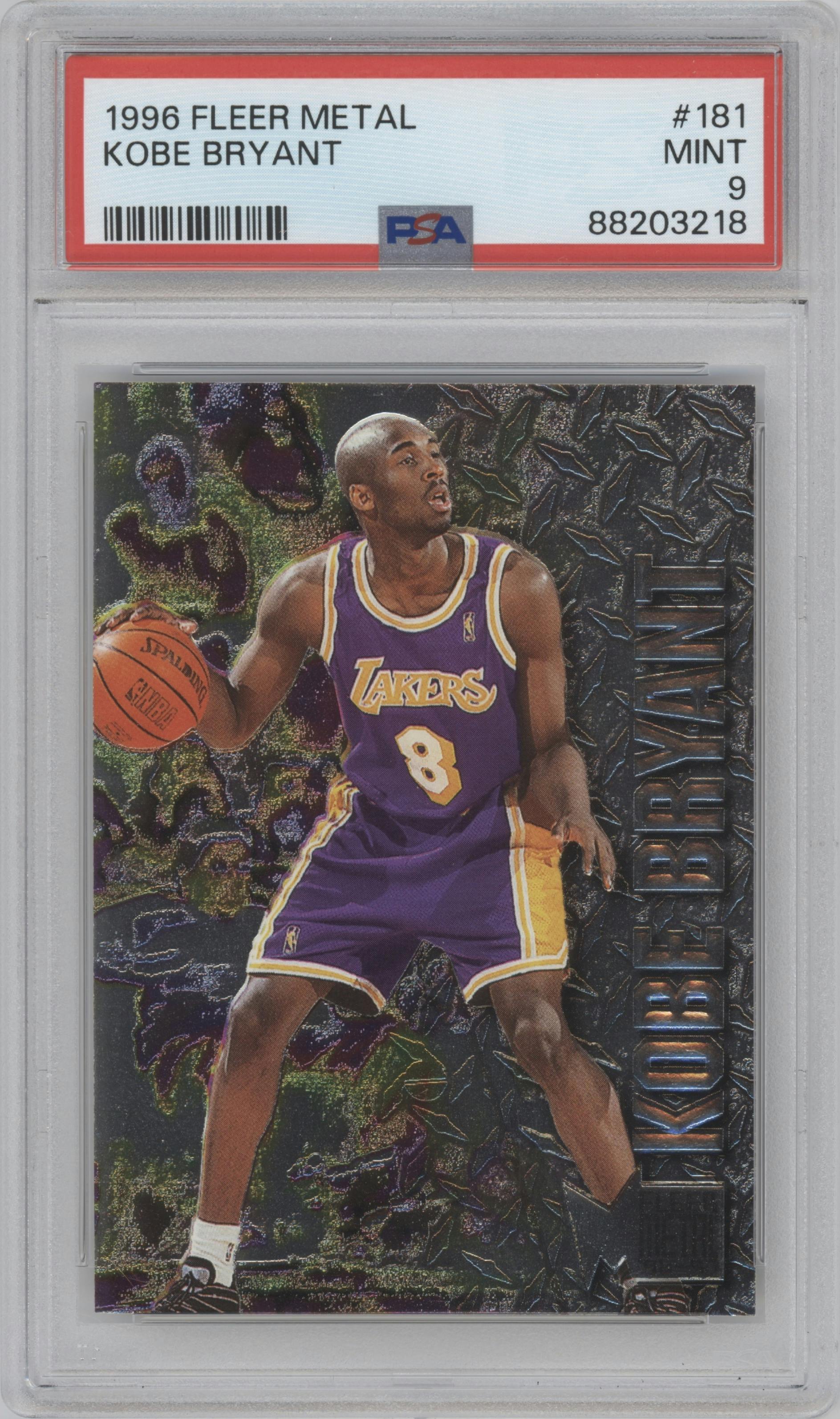 PSA 9 MINT 1996 Fleer popular Metal Kobe Bryant Rookie Card