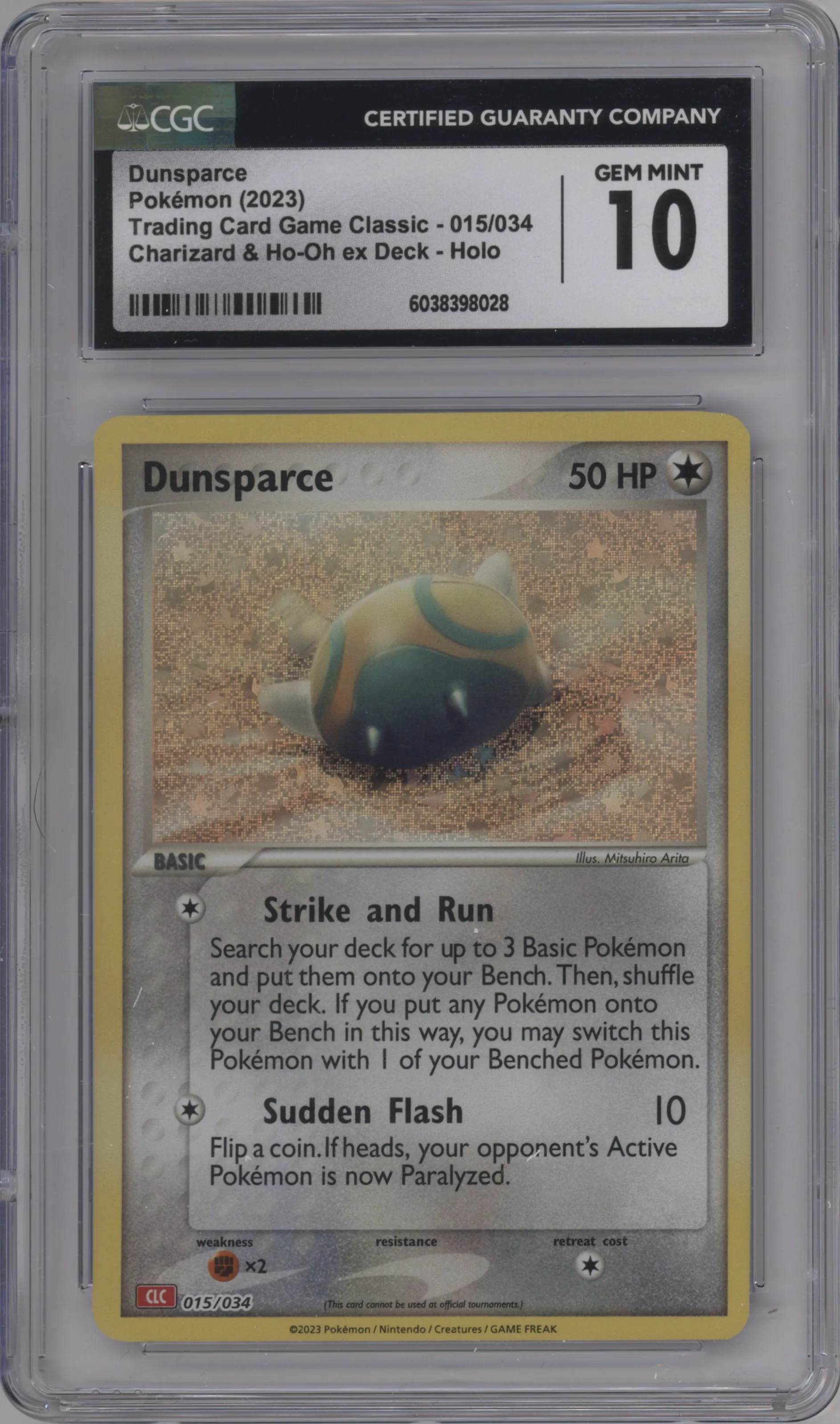 2023 Pokemon CLC Dunsparce #015 CGC 10