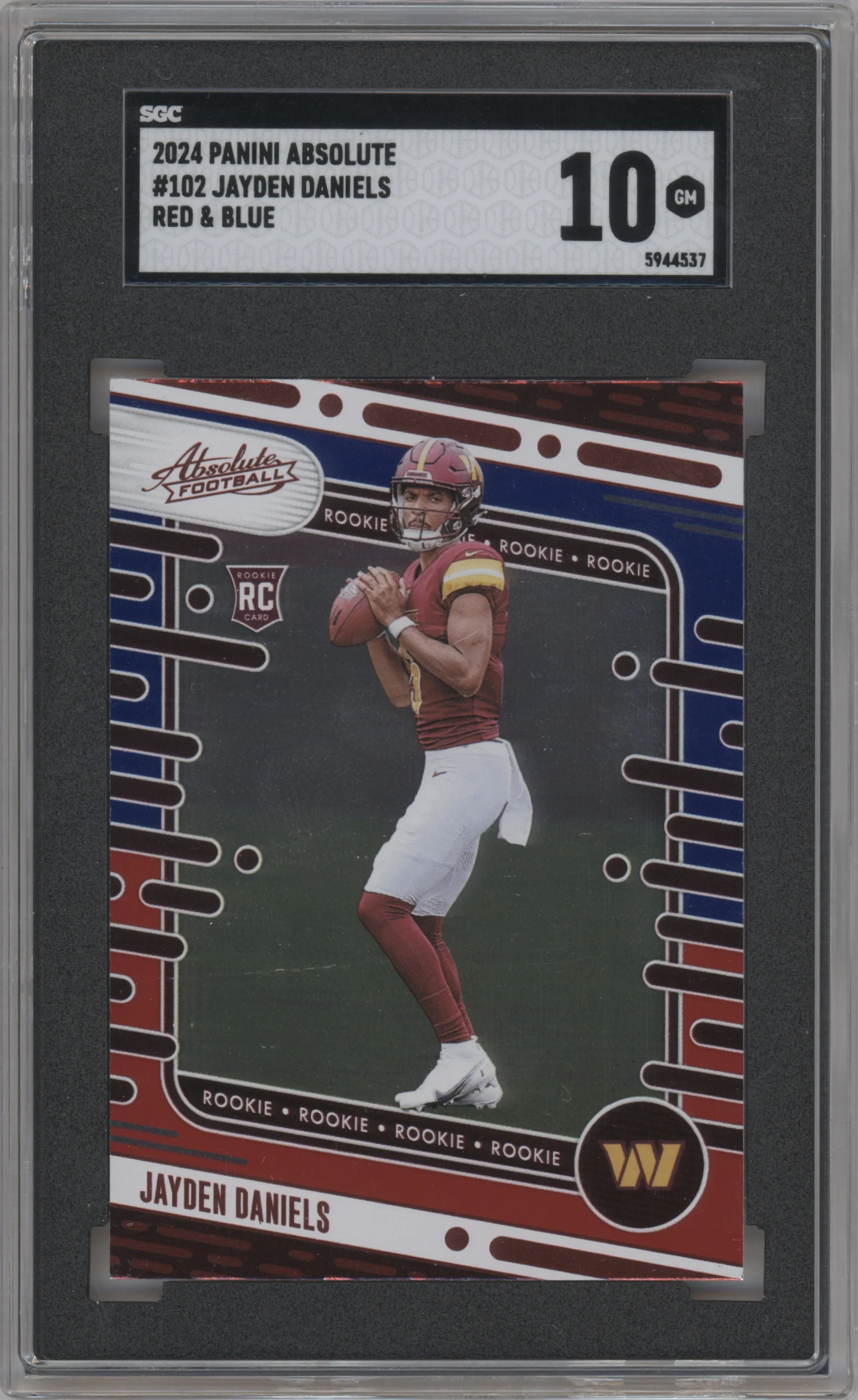 2024 Panini Absolute Jayden Daniels Red/Blue #102 SGC 10