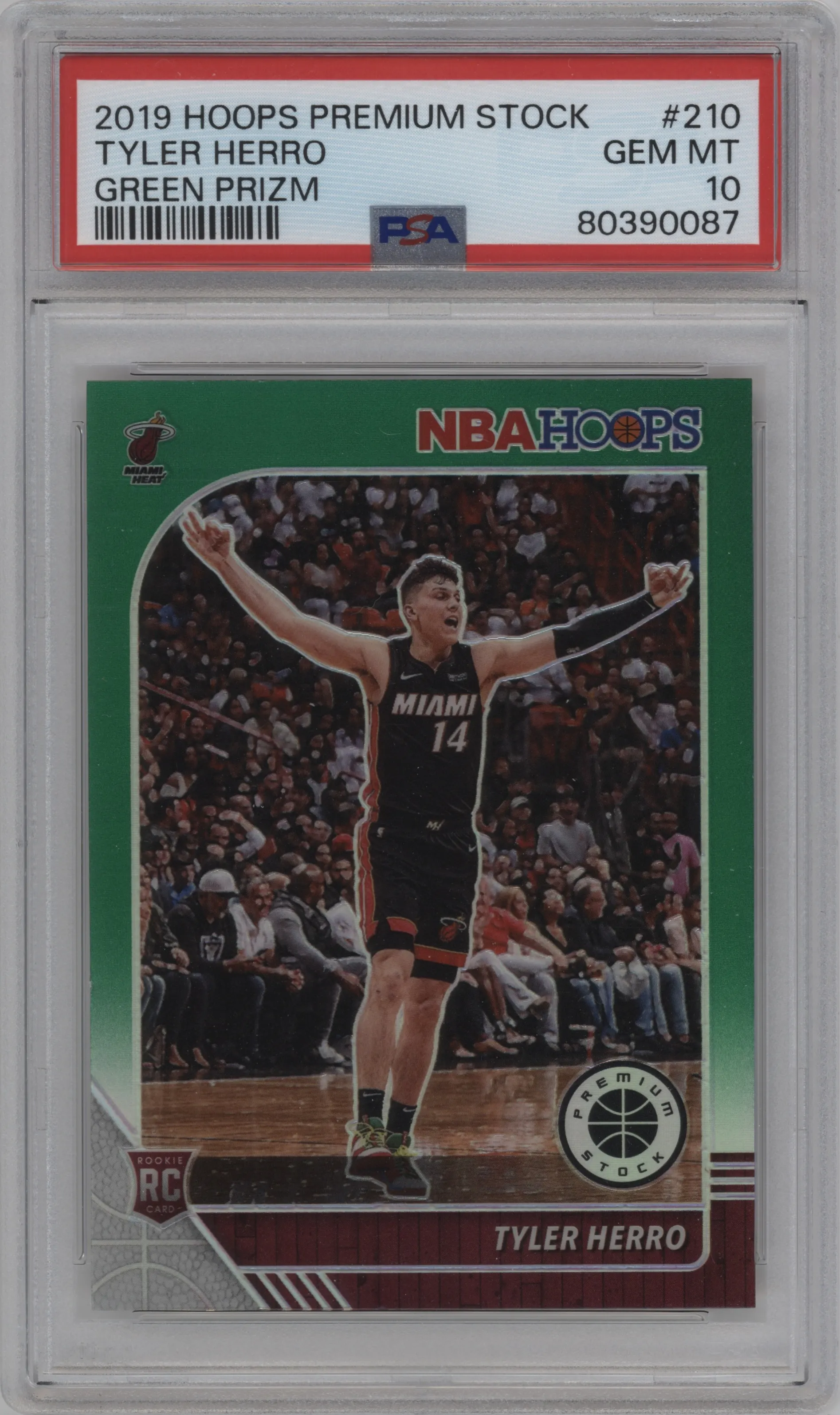 2019 Panini Hoops Premium Stock Tyler Herro Green PSA 10