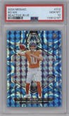 Bo Nix from the 2024 Panini Mosaic set featuring a Reactive Blue parallel graded by PSA and given an overall grade of 10.