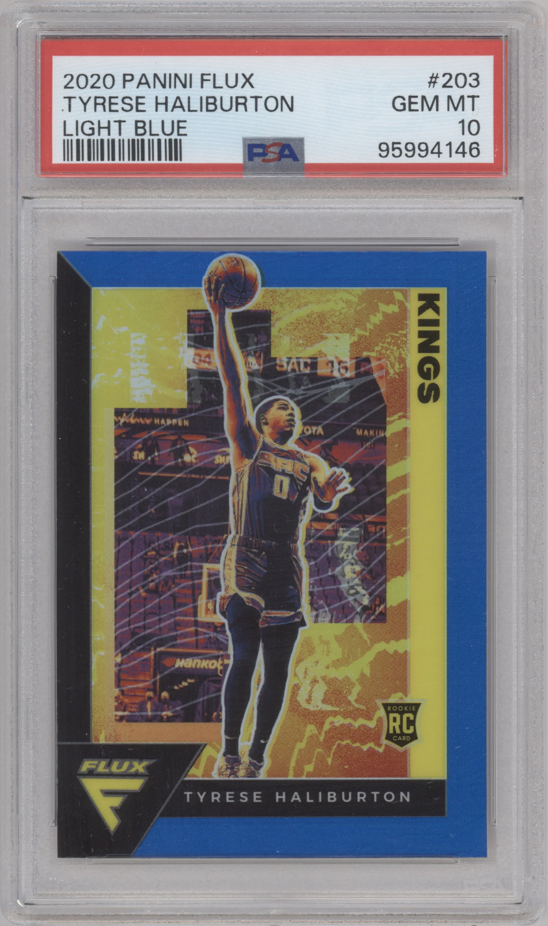 2020 Panini Flux Tyrese Haliburton Light Blue #203 PSA 10
