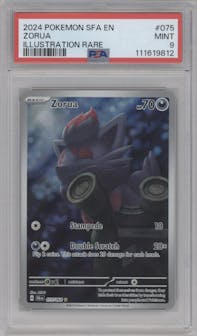 Zorua from the 2024 Pokemon SV set graded by PSA and given an overall grade of 9.
