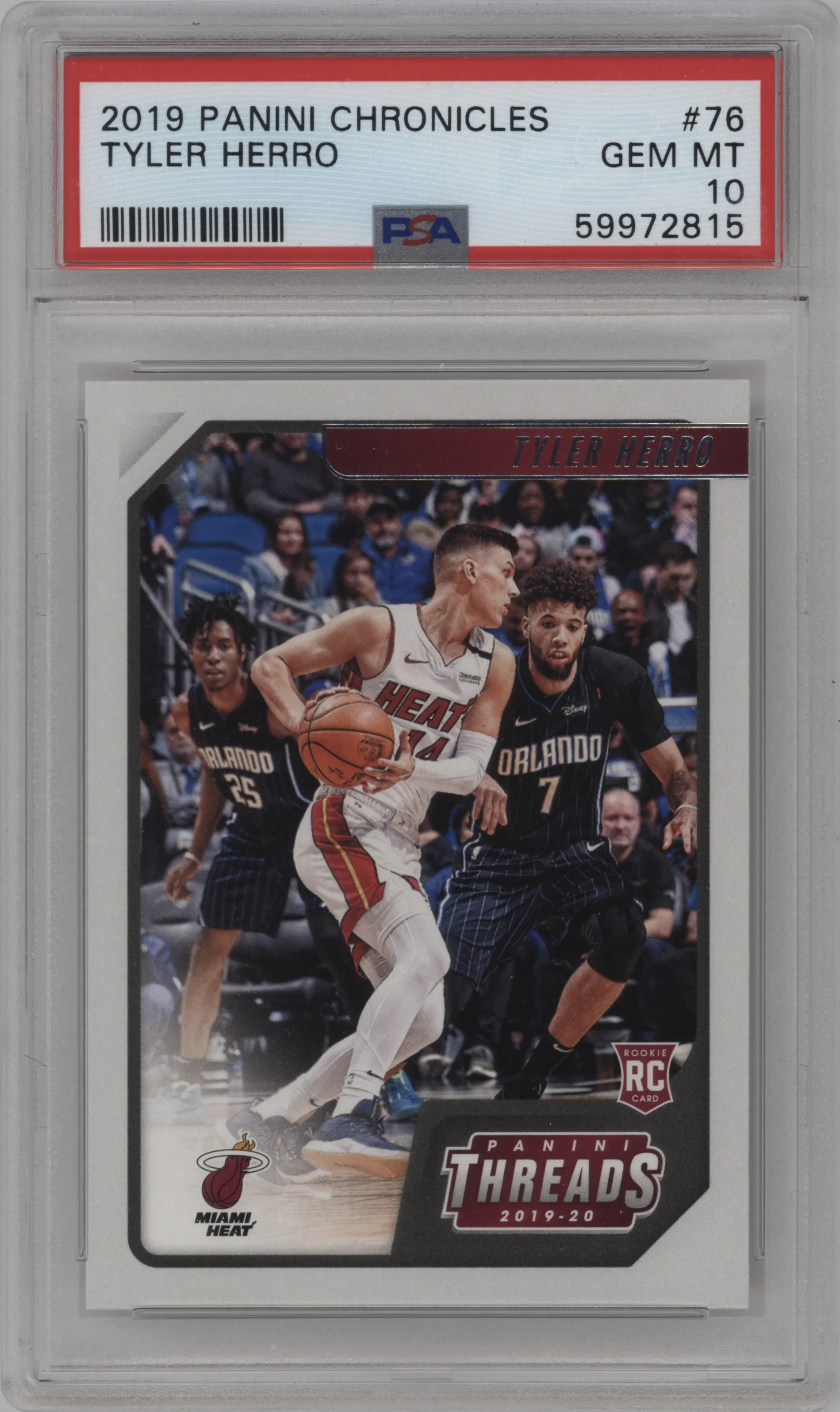 2019 Panini Chronicles Threads Tyler Herro PSA 10
