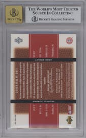 Michael Jordan/Kobe Bryant from the 2003 UD Top Prospects set graded by Beckett and given an overall grade of 9.