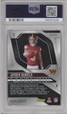 Jayden Daniels from the 2024 Panini Prizm set graded by PSA and given an overall grade of 9.