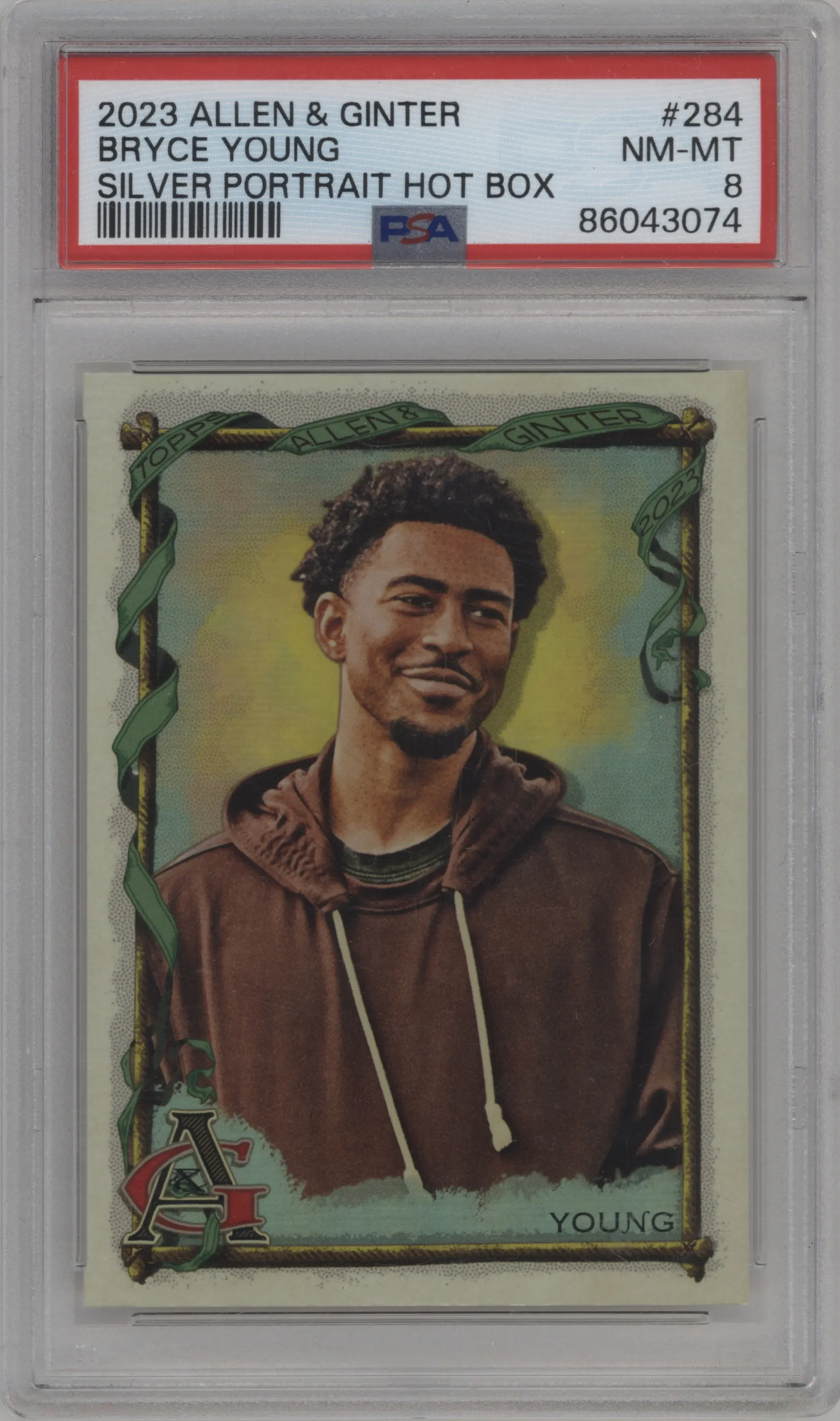 2023 Topps Allen & Ginter Bryce Young Silver Portrait Hot Box #284 PSA 8