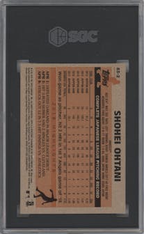 Shohei Ohtani from the 2018 Topps Update set graded by SGC and given an overall grade of 9.
