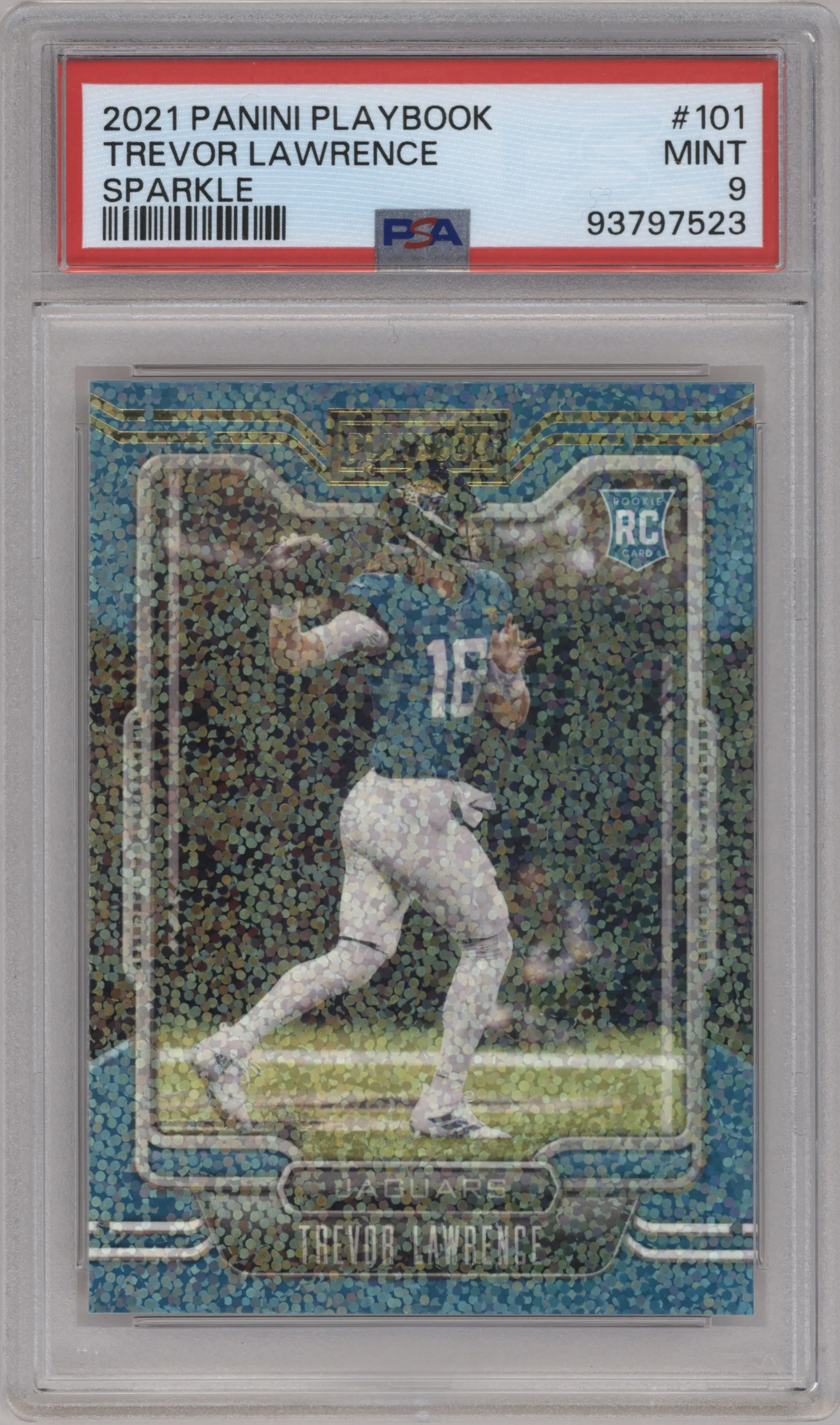 2021 Panini Playbook Trevor Lawrence Sparkle PSA 9