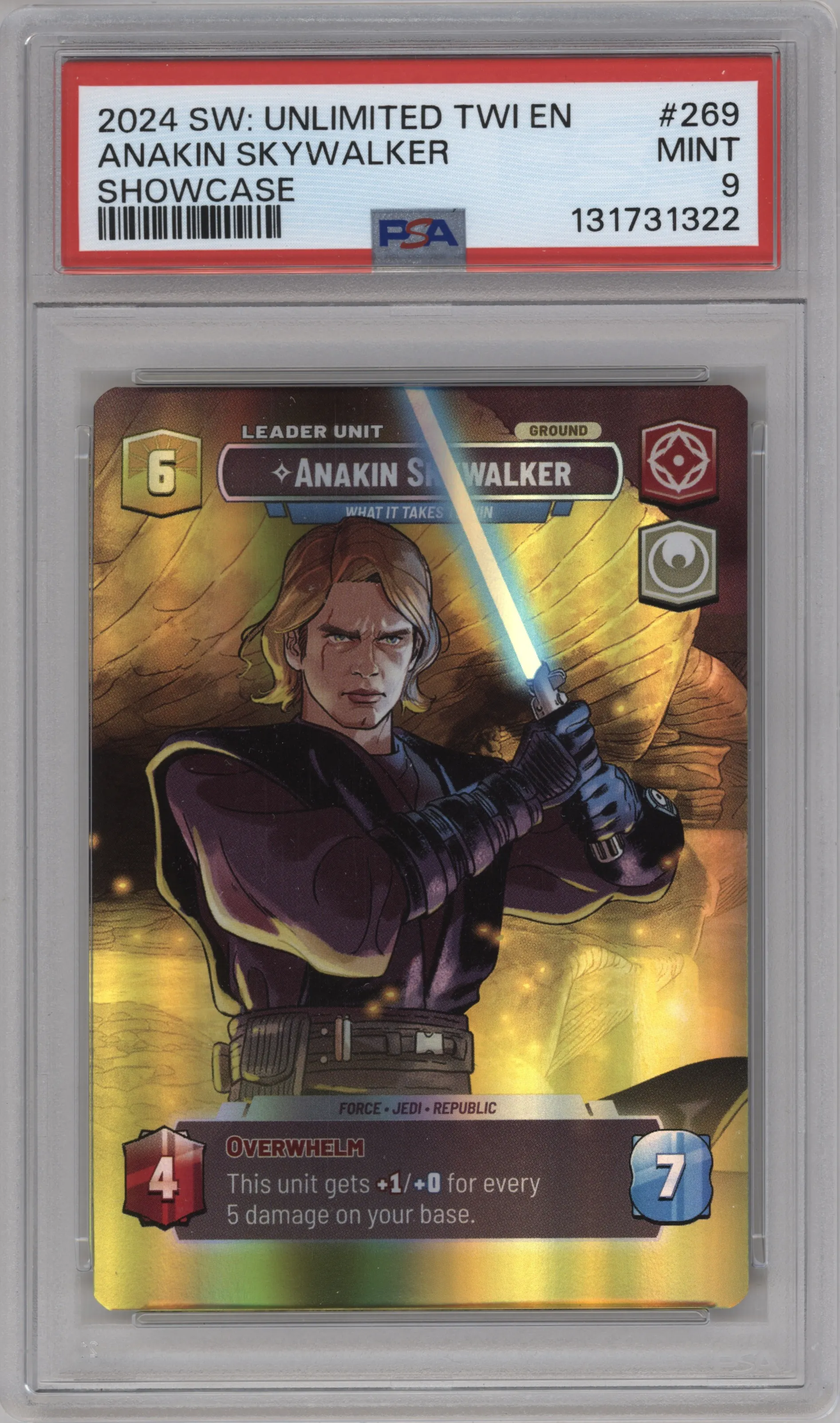 2024 Star Wars: Unlimited Twilight of the Republic Anakin Skywalker Showcase #269 PSA 9