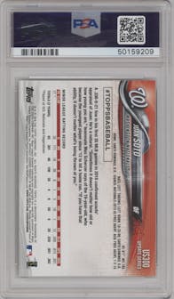 Juan Soto from the 2018 Topps Update set graded by PSA and given an overall grade of 10.
