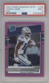 CeeDee Lamb from the 2020 Panini Donruss Optic set featuring a Pink parallel graded by PSA and given an overall grade of 9.