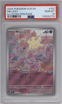Milcery from the 2024 Pokemon SV set graded by PSA and given an overall grade of 10.