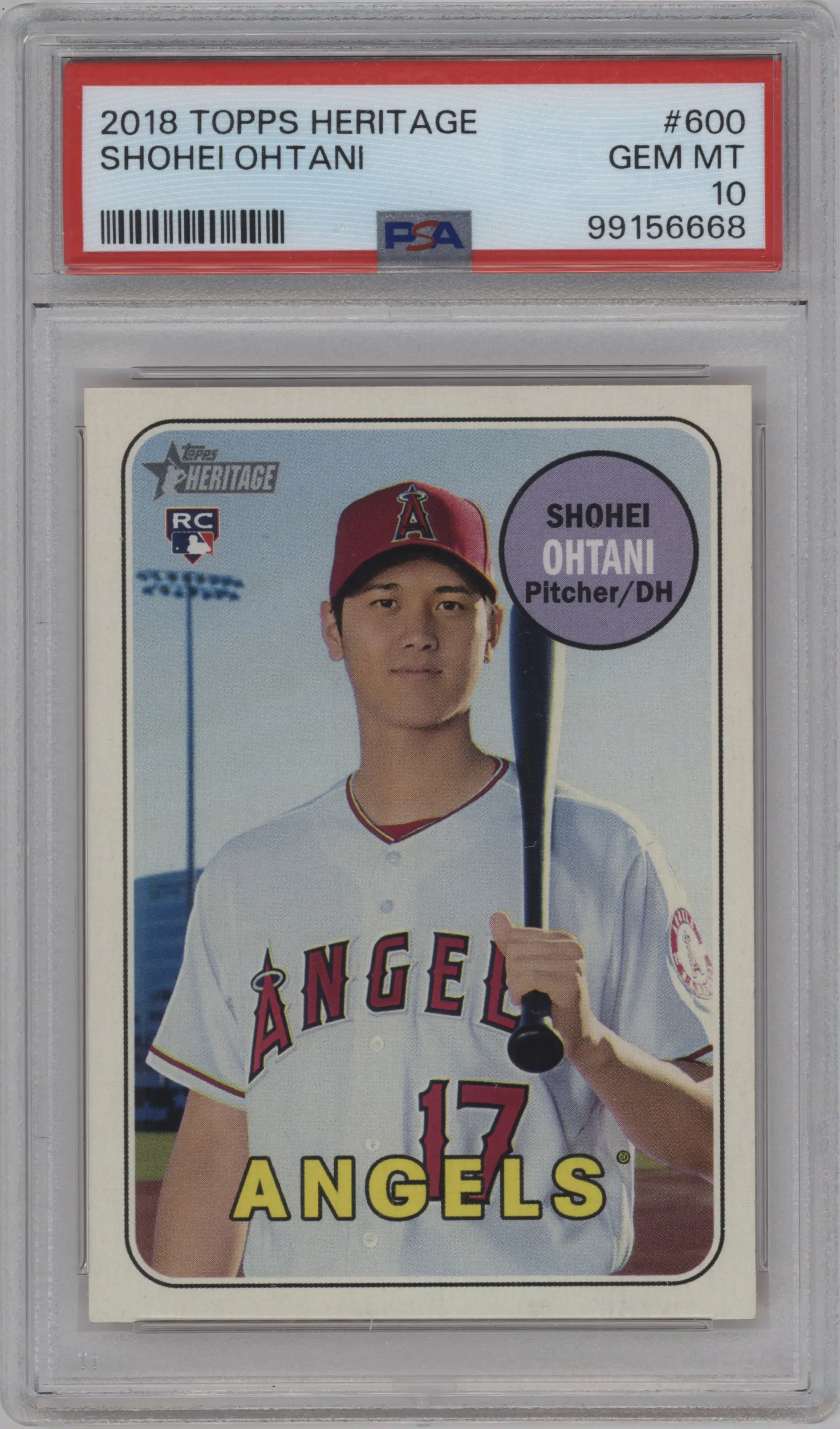2018 Topps Heritage High Number Shohei Ohtani PSA 10