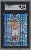 Bo Nix from the 2024 Panini Mosaic set featuring a Reactive Blue parallel graded by SGC and given an overall grade of 9.5.