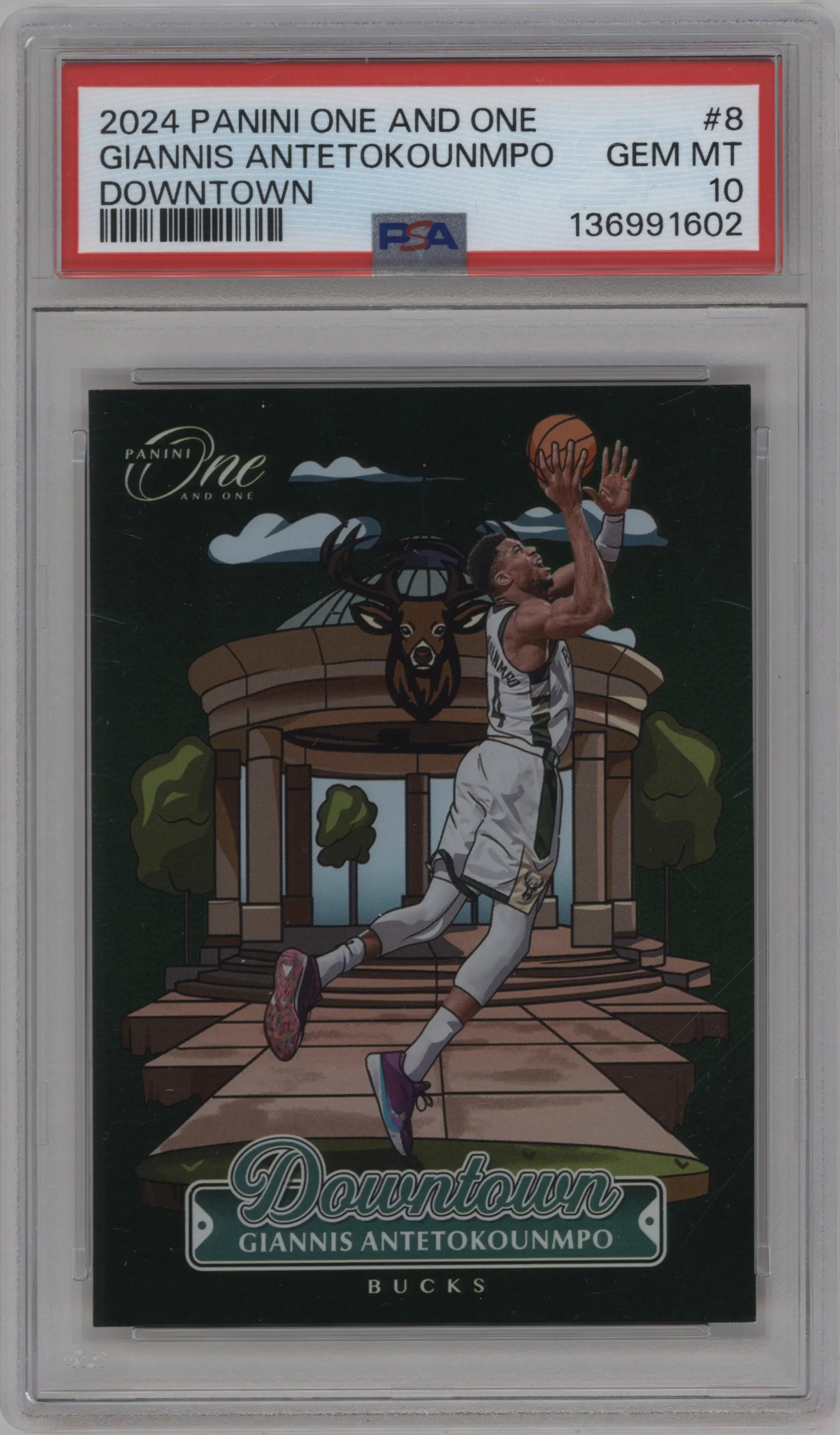 2024 Panini One and One Downtown Giannis Antetokounmpo #8 PSA 10