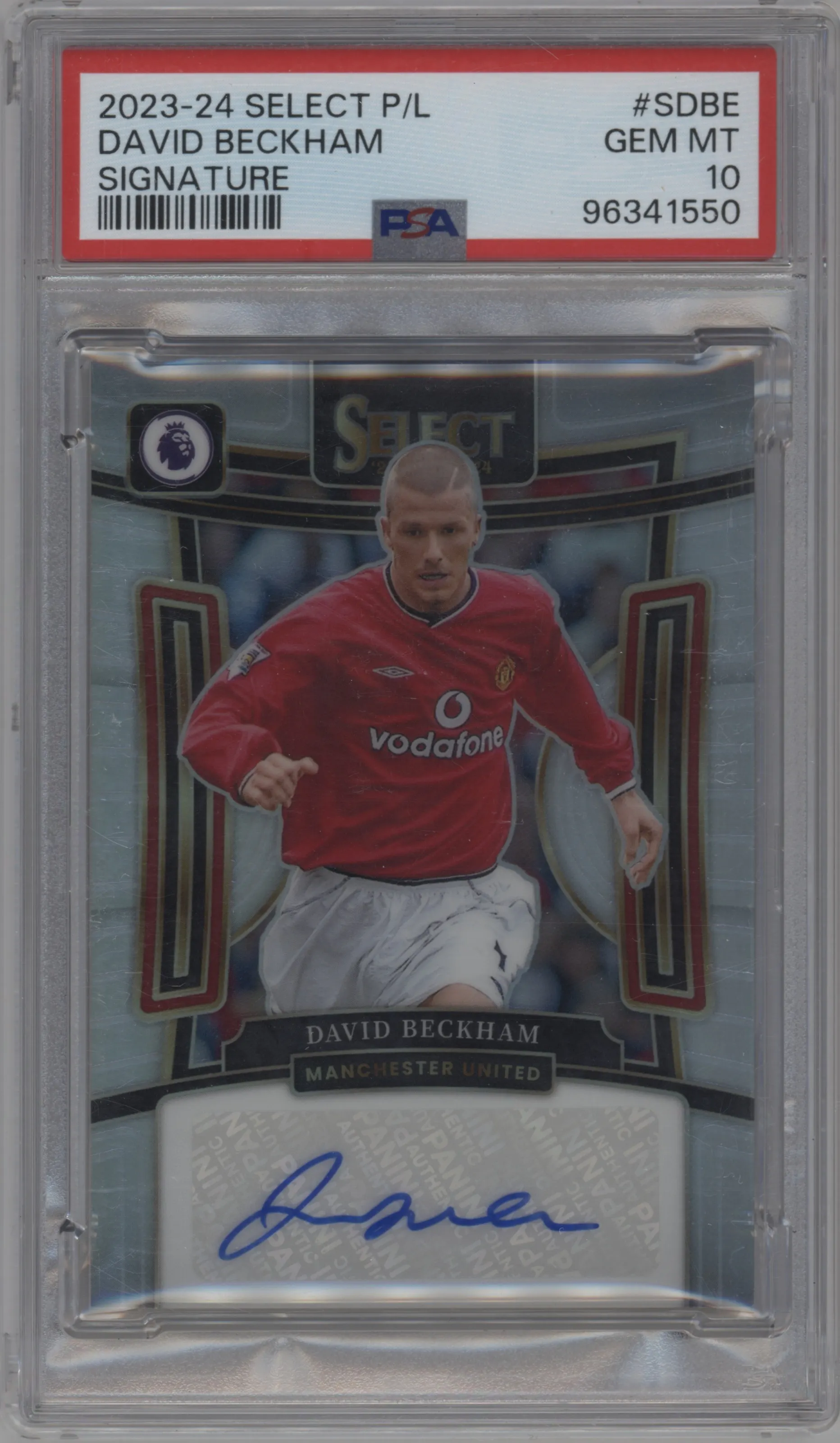 2023 Panini Select Premier League Sig. David Beckham #S-DBE PSA 10