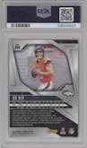 Bo Nix from the 2024 Panini Prizm set featuring a Silver Prizm parallel graded by PSA and given an overall grade of 9.