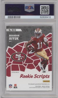 Brandon Aiyuk from the 2020 Panini Mosaic set graded by PSA and given an overall grade of 10.