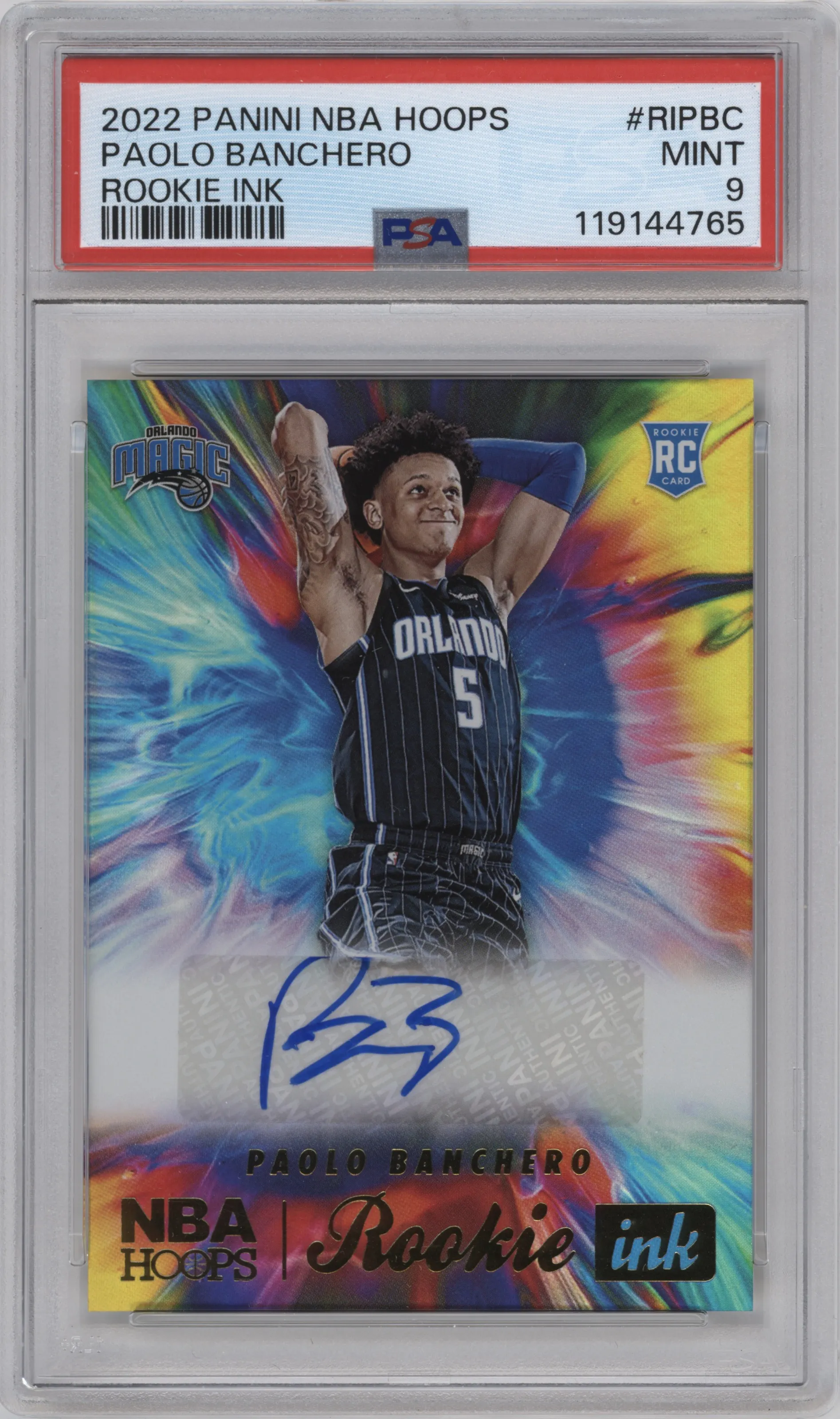 2022 Panini NBA Hoops Rke.Ink Paolo Banchero PSA 9