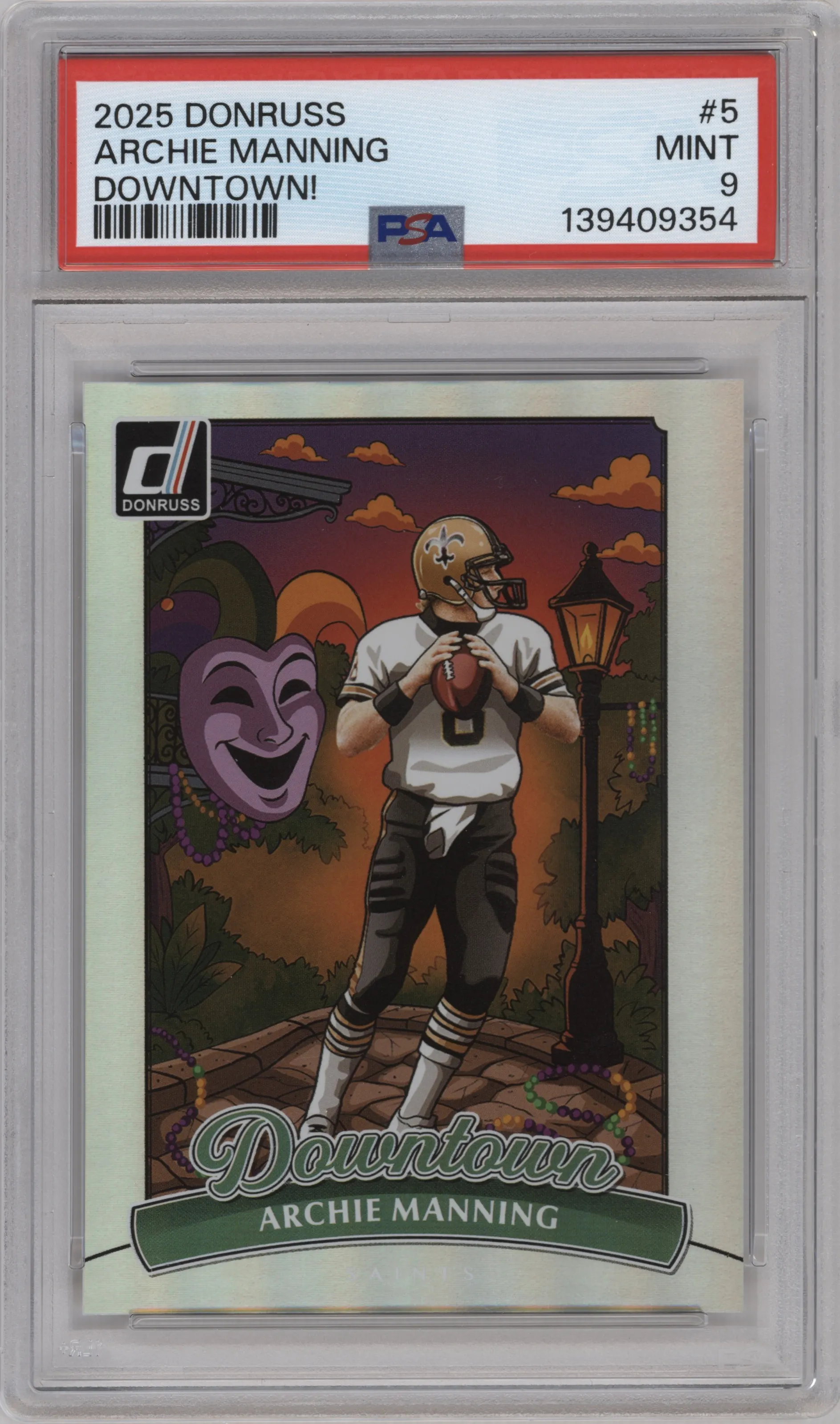 2025 Panini Donruss Downtown Archie Manning #5 PSA 9