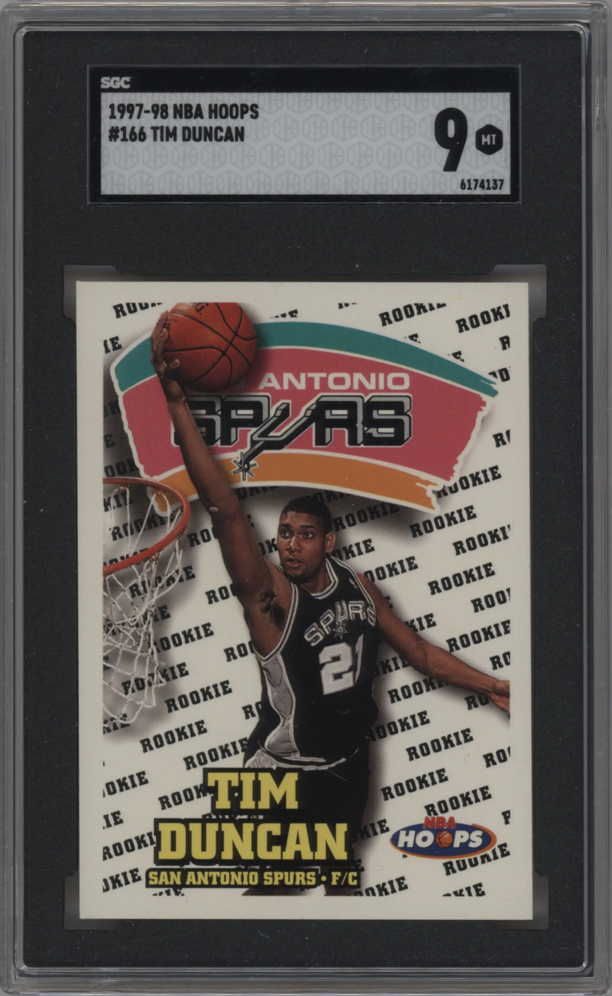 1997 NBA Hoops Tim Duncan SGC 9