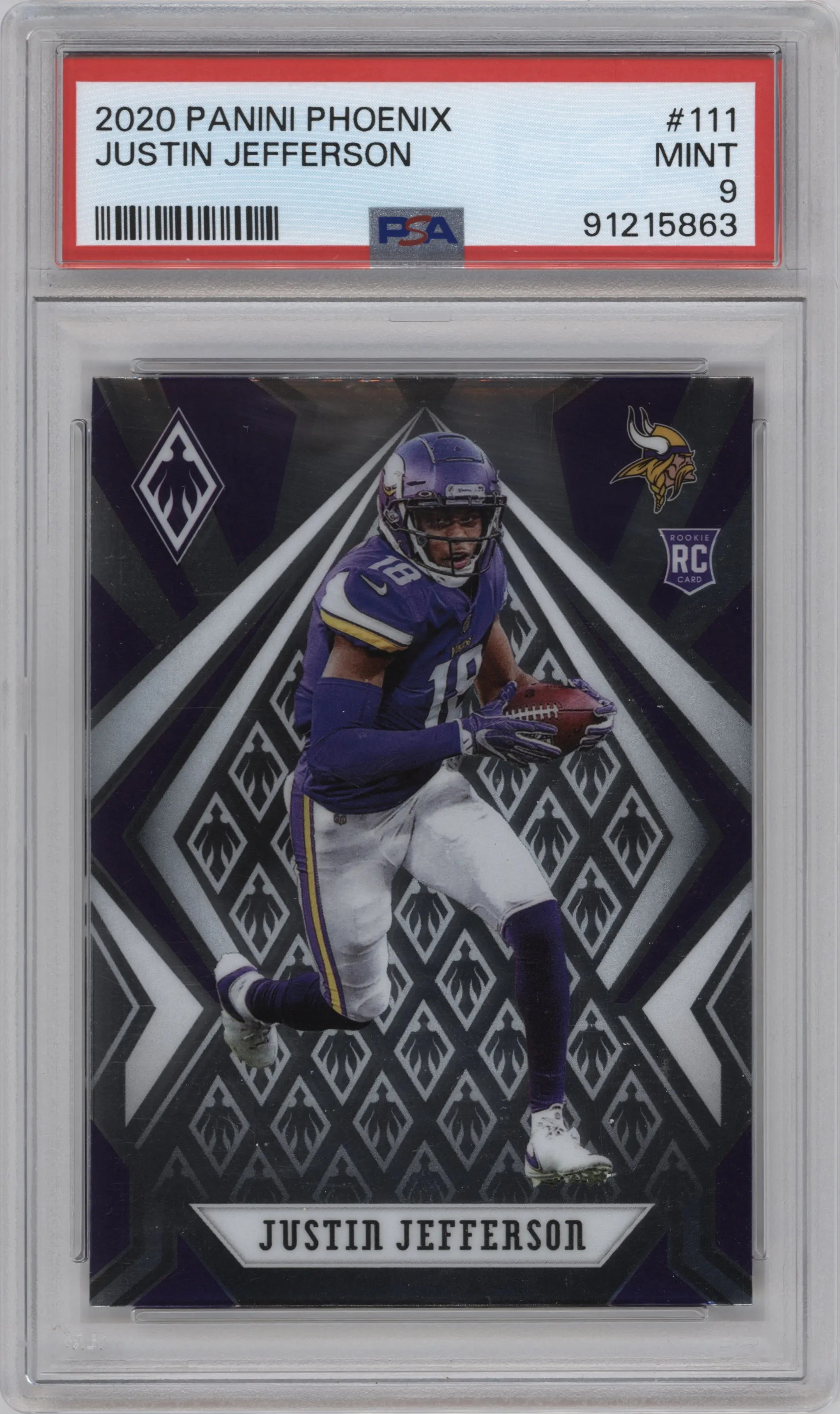 2020 Panini Phoenix Justin Jefferson #111 PSA 9