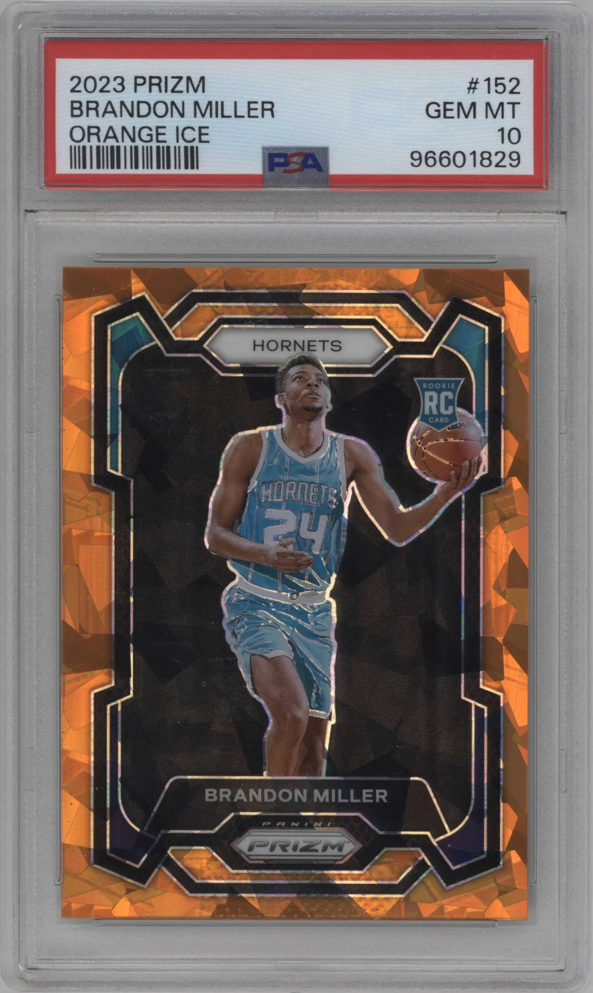 2023 Panini Prizm Brandon Miller Orange Ice #152 PSA 10